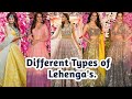 Different types of Lehenga's with their names.| Wedding seasons lehengas | Glam fashion look.