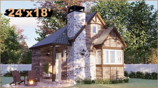 The Stunning Open 1Bedroom Cottage House 24'x18'(8x6m) With Floor Plan | One Bedroom Cottage House