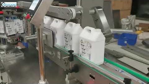 5 Liter bucket double side labeling machine front back 2 sides labeling line