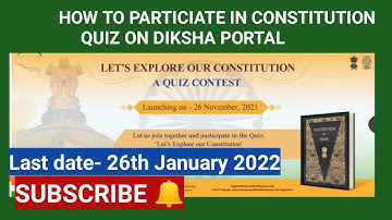 How to participate in costitution quiz on diksha portal 2022   #constitutionquizondiksha #aashakiran