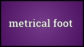 Metrical foot Meaning