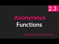Anonymous/Lambda Functions In Python #31 - YouTube