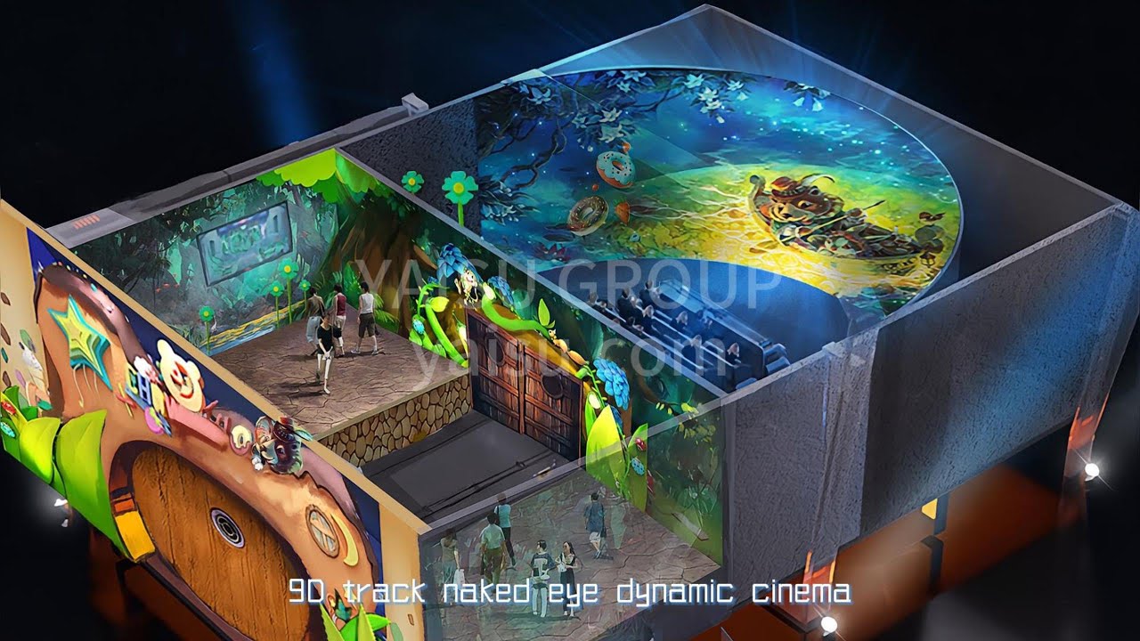 Dark Rides 4d YAISU 9D track naked eye motion cinema, Flying cinema, Dome cinema ...