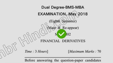 2018 Dcrust MBA 8th Sem Financial Derivatives Question Paper