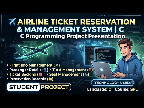 ✈️ Airline Ticket Reservation & Management System | C Programming Project Presentation | IRE - 8th 