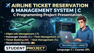 ✈️ Airline Ticket Reservation & Management System | C Programming Project Presentation | IRE - 8th 