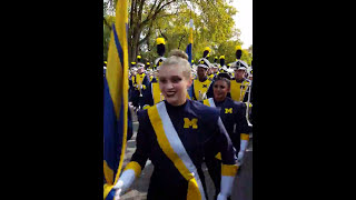 Michigan Marching Band Lines Up Before Football Game vs. Air Force 9/16/17