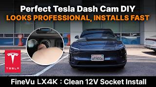 Perfect Tesla Dash Cam DIY, Looks Professional, Installs Fast | FineVu LX4K with Tesla Model Y Tesla Model Y Dashcam