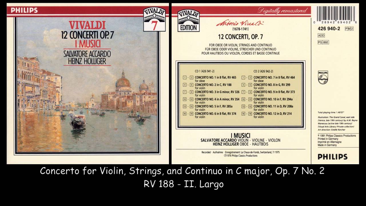 Vivaldi - 12 Concertos Op. 7 - I Musici - Salvatore Accardo - 1975