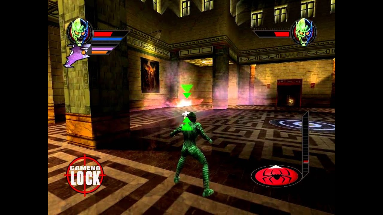 Игру где он играет в зеленый. Spider man 2002 игра. Spider man 2 ps1 коды. Spider man the movie Гоблин. Человек паук и зеленый Гоблин игра.
