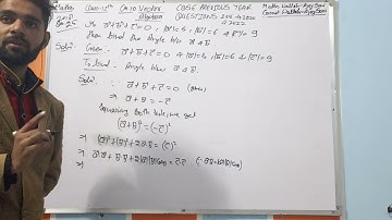 if a + b + c = 0 & | a | = 5 , | b | is 6 and | c | is 9 then find the angle between a and b.