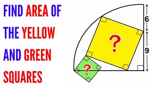 Can you find the area of Yellow and Green Squares? | (Olympiad Math Training) | #math #maths