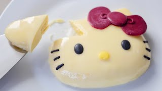 Hello Kitty Mirror Glaze Cake using a die-cut lunch box