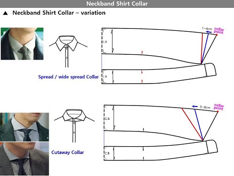 collar pattern 6-1  neckband shirt collar, dress shirt collar, 드레스셔츠칼라, 넥벤드 셔츠 칼라 패턴제도