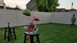 Exploding Watermelon Rubber-Band Challenge We Failed Sooo Hard