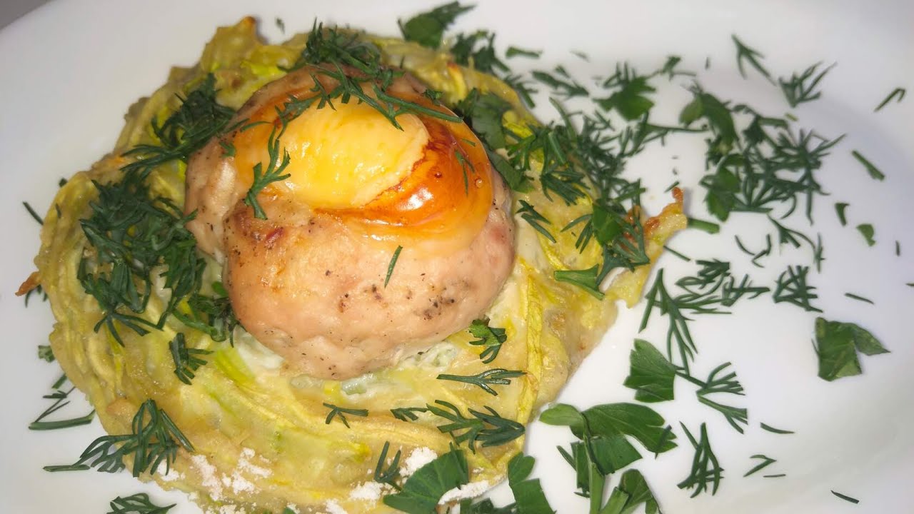 Кабачковые гнезда с фаршем в духовке. Как приготовить кабачки. FROM FARSH AND ZUCCHINI!!