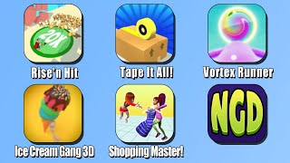 Rise'n Hit, Tape It All!, Vortex Runner, Ice Cream Gang 3D, Shopping Master! | New Games Daily screenshot 4