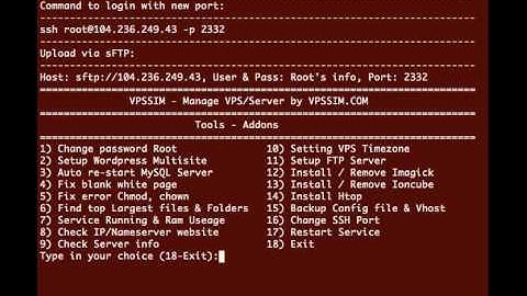 How to change SSH port by VPSSIM