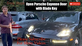 SOLVED - How To Open Porsche Door with Blade Key | Exterior Door Handle Lock Cylinder Cover Porsche