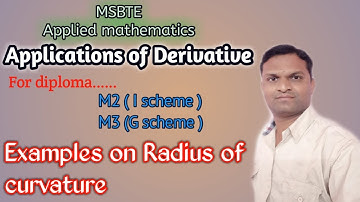 MSBTE | Diploma math’s | Applied Mathematics | Application of Derivative |  Radius of curvature