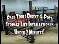 Race tools direct 8000lb capacity 4post automotive storage lift unpacking time lapse