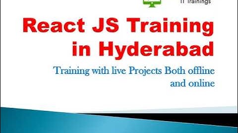 React JS Training in Hyderabad