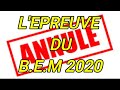 ALGÉRIE B E M ANNULATION DE L ÉPREUVE DU B E M 2020 