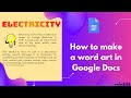 How to make a Word Art in Google Docs