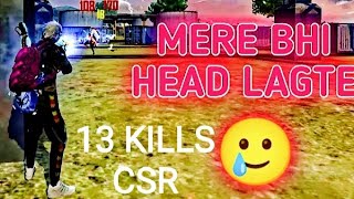 SQUAD VS SQUAD ||CSR GAMEPLAY 😀|| 13 KILLS (GARENA FREE FIRE MAX) ROAD TO 1K