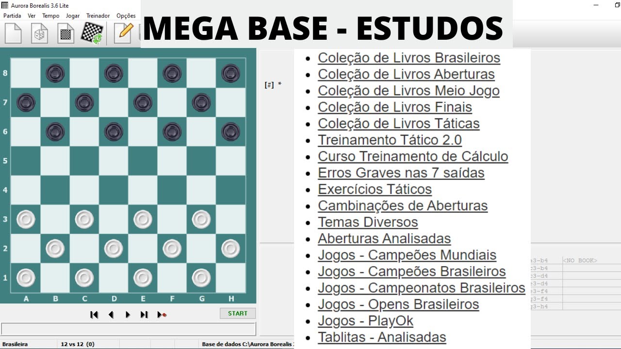 Jogo de Damas 100 Casas: Mega Base Teórica (Programa Aurora) 