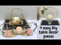 4 EASY DIY TABLE DECOR CENTERPIECE IDEAS - How to make beautiful decorations using hoops.
