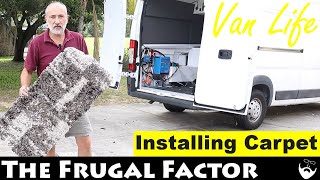 Van Life build series - Installing Carpet with hot melt seam tape. Why carpet - no cold floors.