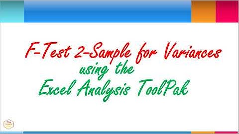 F-Test Statistical Data Analysis Using Excel Analysis ToolPak | Statistics Practical Research Guide