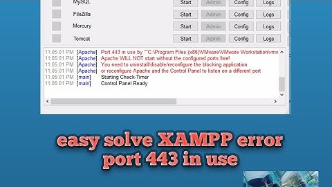 port 443 in use by c:\program files (x86)\vmware\vmware workstation\vmware-hostd.exe|| Xampp error