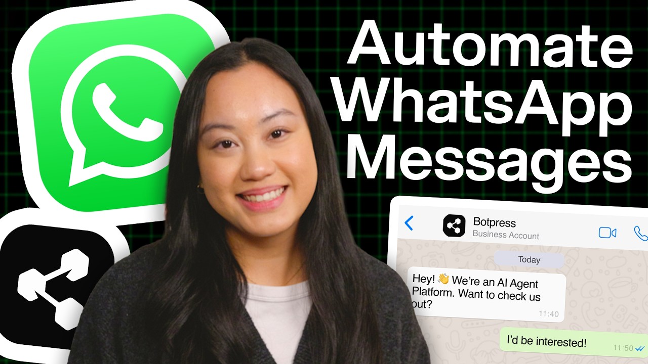 WhatsApp AI chatbot tutorial showing BotPress interface