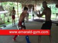 Yves with Pee Pa at Emerald Muay Thai gym, Aonang beach.