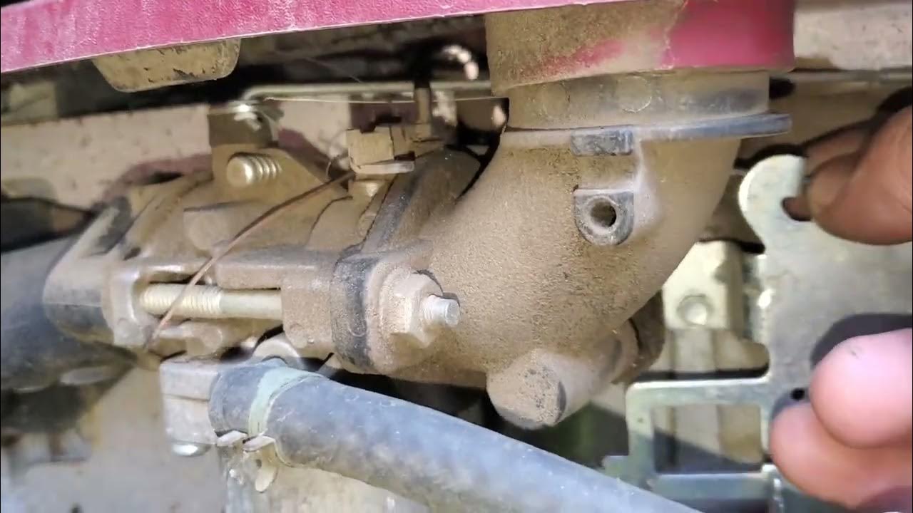 Riding mower dies hard to start & stay running check choke linkage