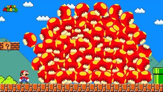 What If Mario use 999 Giga Mushroom Tried to Beat Super Mario Bros.?