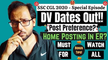 SSC CGL 2020 - DV Dates Out! Post Preference Form - Made For SSC