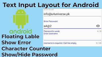 Android TextInputLayout - Floating Label, Show Error - Android Studio Tutorial | U4Universe