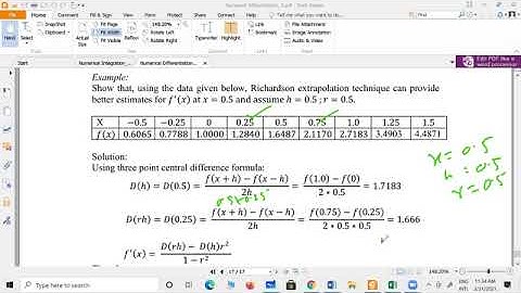 36 Numerical Differentiation (Richardson Extrapolation) & Integration (Intro & Trapezoidal Rule)