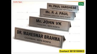 Stainless Steel Signage in Hindi and English Push Pull Signs