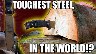 They say this is the toughest Knife steel ever Made! INFI STEEL DESTRUCTION!!