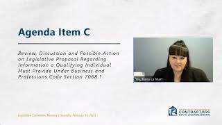 CSLB Legislation Commitee Meeting 2 16 2023 Part 1 of 2