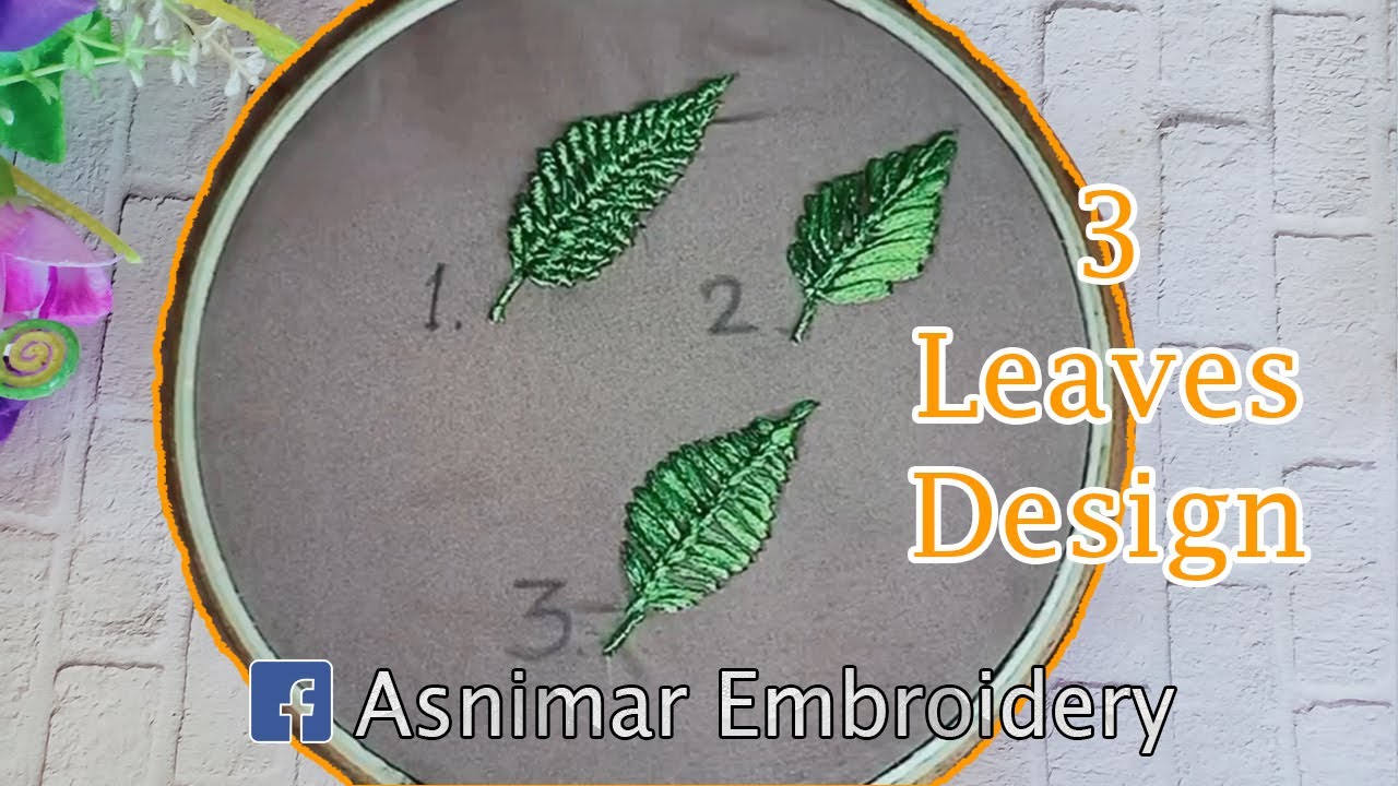 Ribbon Embroidery - Three Leaves Design - YouTube