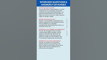 Job Interview Questions and Answers for Nurses