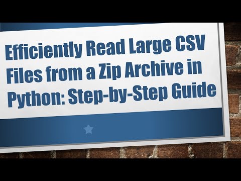 Efficiently Read Large CSV Files from a Zip Archive in Python: Step-by-Step Guide