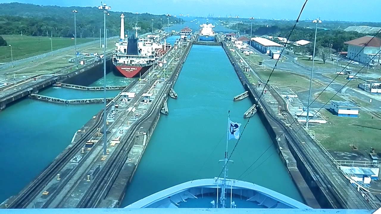 Miter Gates opening Gatun Locks Panama Canal YouTube