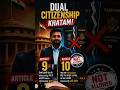 Article 9 &amp; 10 Explained 😳 | Can Indian Citizenship Be Cancelled? #IndianConstitution #Citizenship