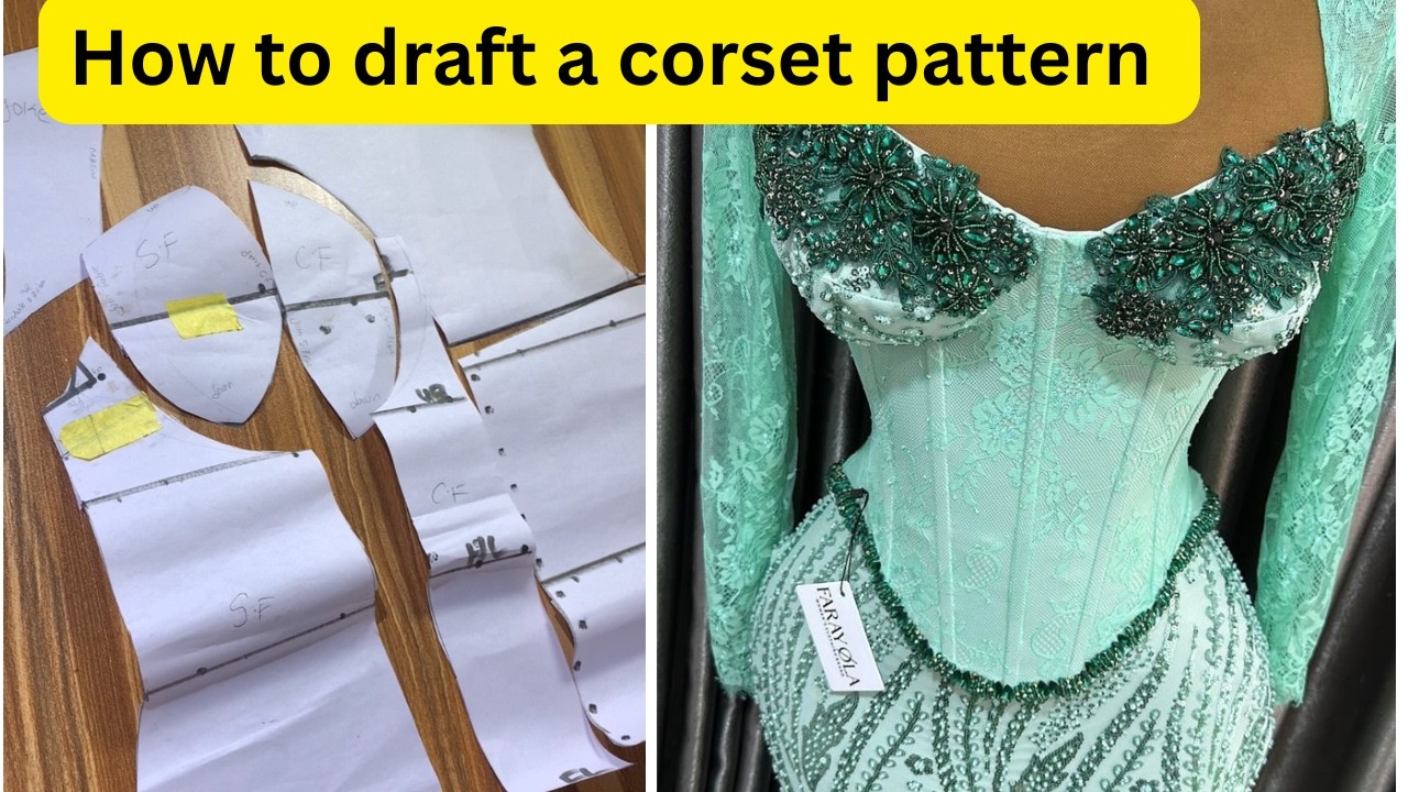How to Draft a Corset Pattern with Yoke | Step-by-Step Pattern Drafting ...